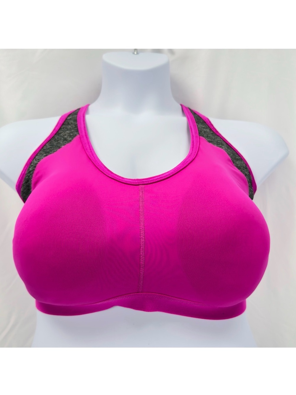 Comfort Choice Sports Bra 44G Plus Size Pink Wireless Medium Impact Crossback